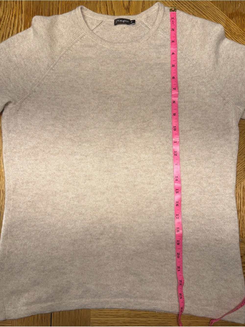 Light Summer Cashmere Crewneck Sweater in Beige - Picture 6 of 9